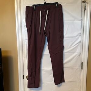Vuori Burgandy Rip Stop Pants